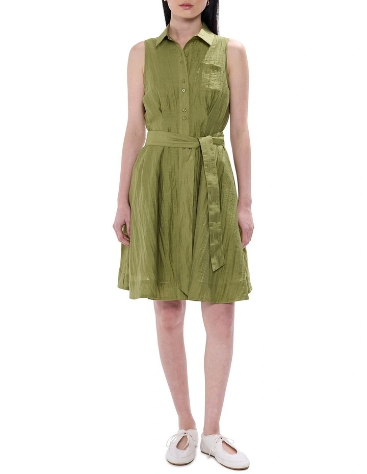 Hannah Sleeveless Dress in Olive image 1