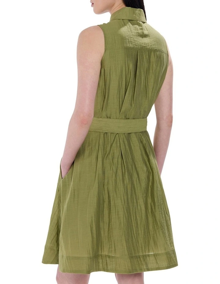 Hannah Sleeveless Dress in Olive image 4