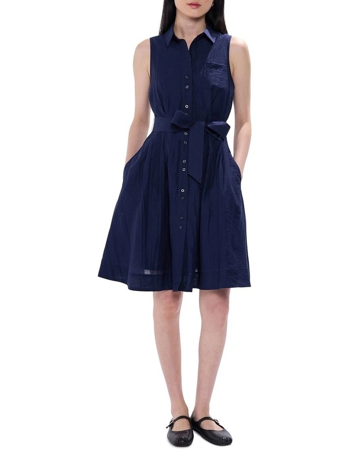 Hannah Sleeveless Dress in Navy image 1