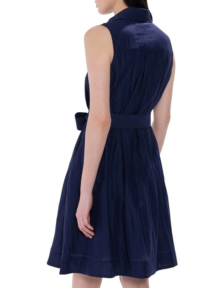 Hannah Sleeveless Dress in Navy image 3