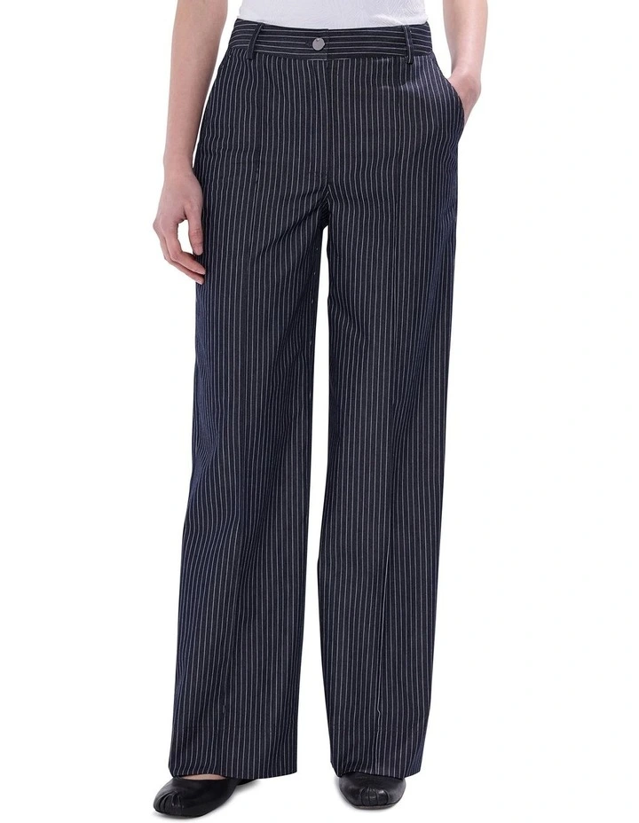 Spencer Smart Denim Pant in Navy Stripe image 2