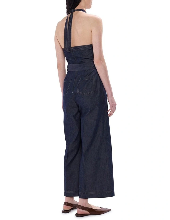 Spencer Smart Denim Jumpsuit in Indigo image 4