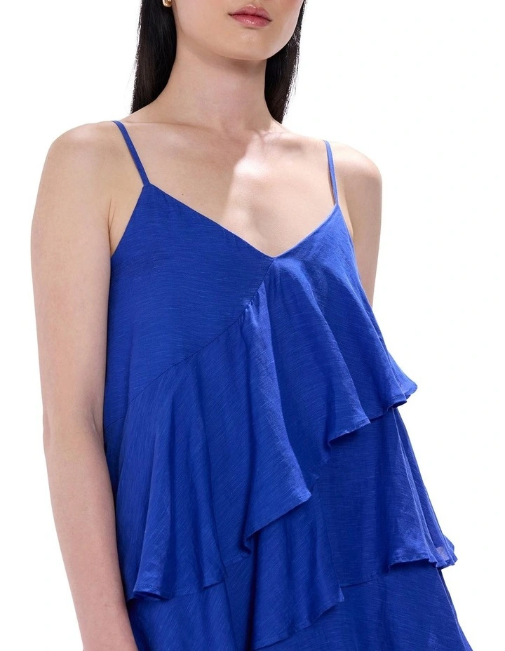 Breaking Free Ruffle Dress in Cobalt Blue image 3