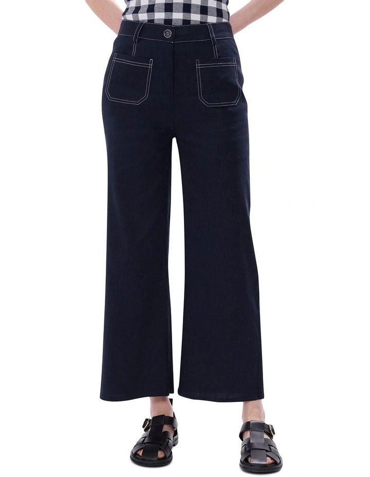 Tunnel Of Love Linen Mix Pant in Deep Sapphire image 2