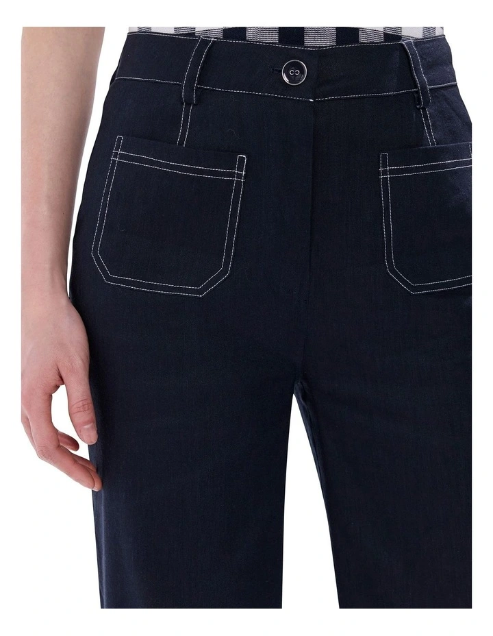 Tunnel Of Love Linen Mix Pant in Deep Sapphire image 3