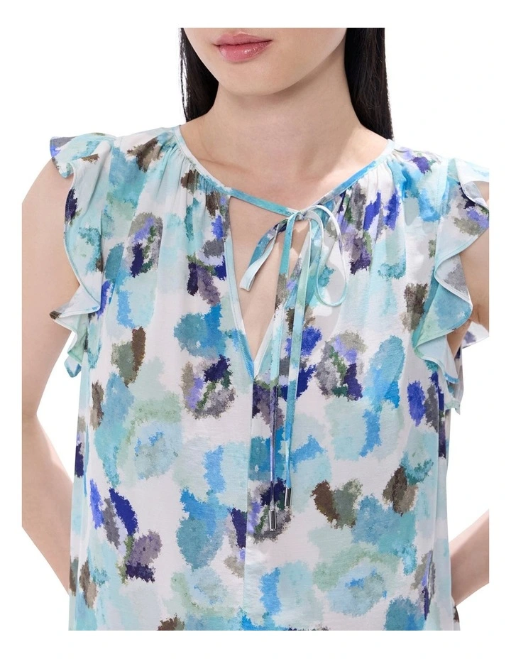 Touch Of Rain Top in Teal Multi image 3