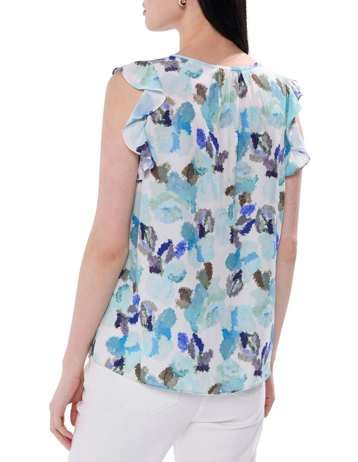 Touch Of Rain Top in Teal Multi image 4