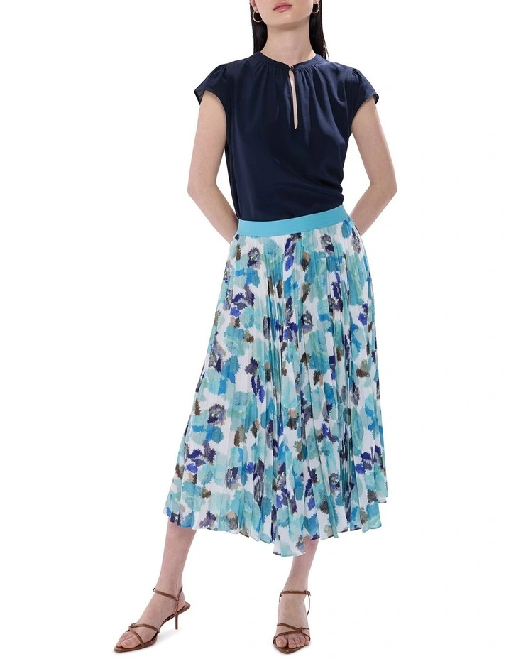 Athene Silk Front Top in Deep Sapphire image 2