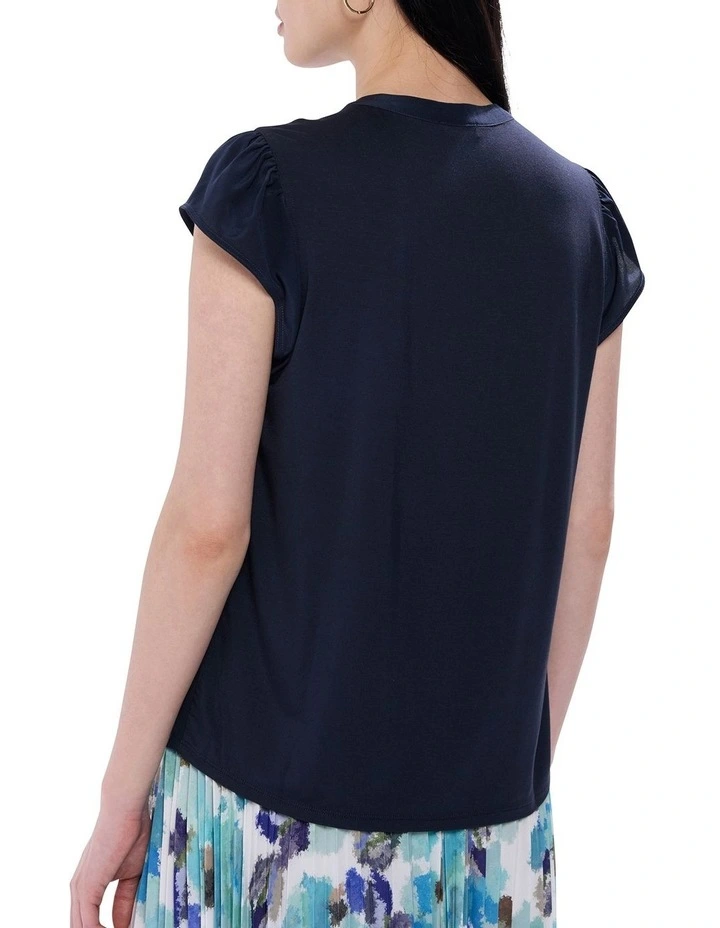 Athene Silk Front Top in Deep Sapphire image 4