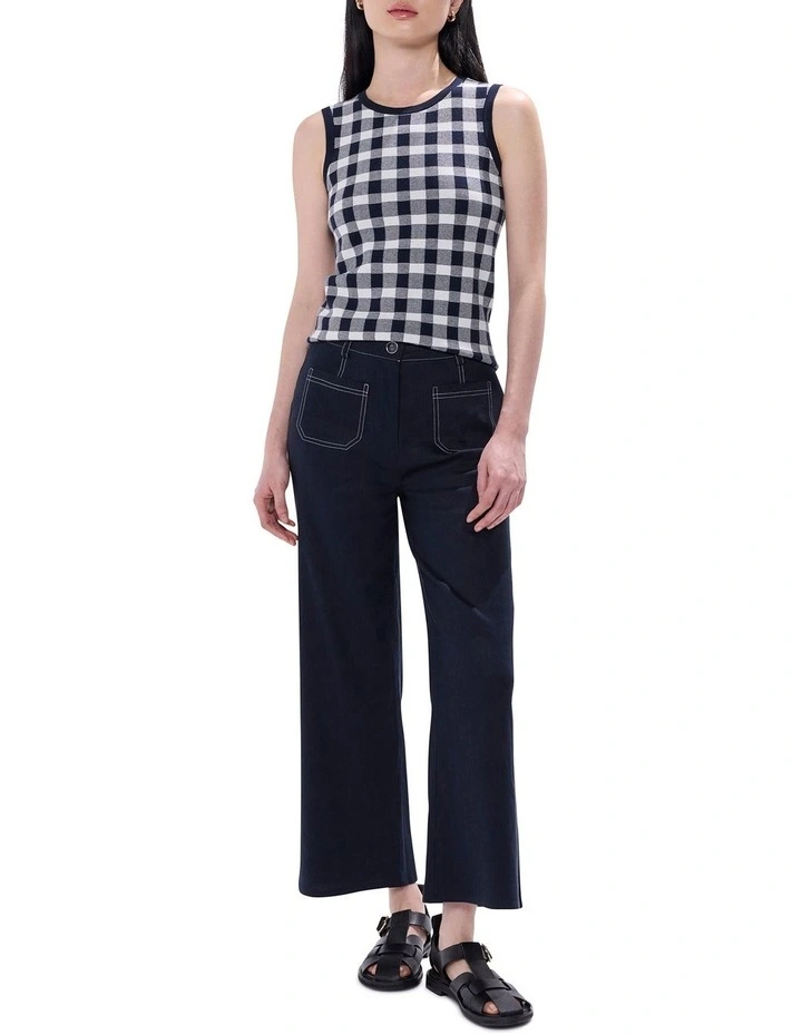 Prophecy Gingham Tank in Deep Sapphire image 2