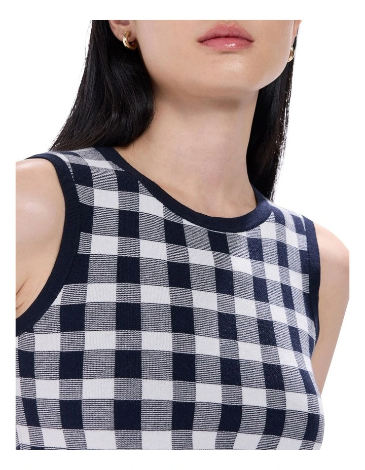 Prophecy Gingham Tank in Deep Sapphire image 3