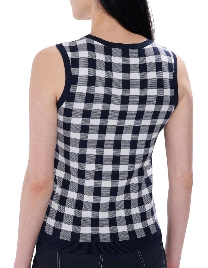 Prophecy Gingham Tank in Deep Sapphire image 4