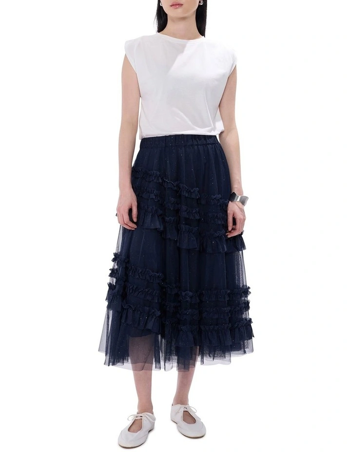 Aegean Tulle Ruffle Skirt in Deep Sapphire image 1