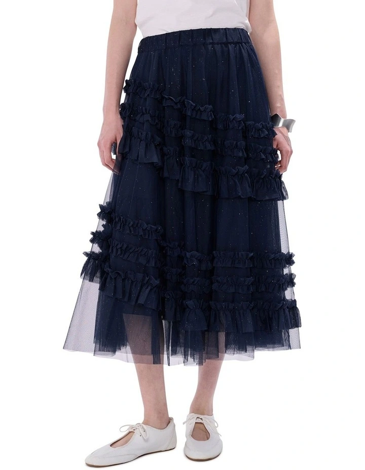 Aegean Tulle Ruffle Skirt in Deep Sapphire image 2
