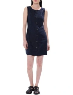 Tunnel Of Love Linen Mix Dress in Deep Sapphire