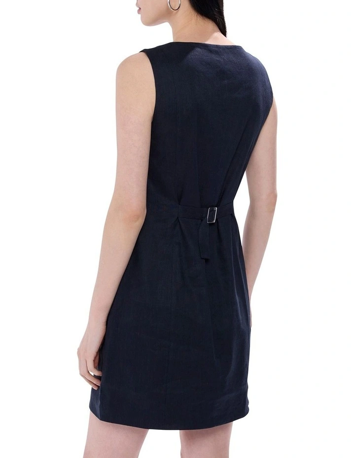 Tunnel Of Love Linen Mix Dress in Deep Sapphire image 4