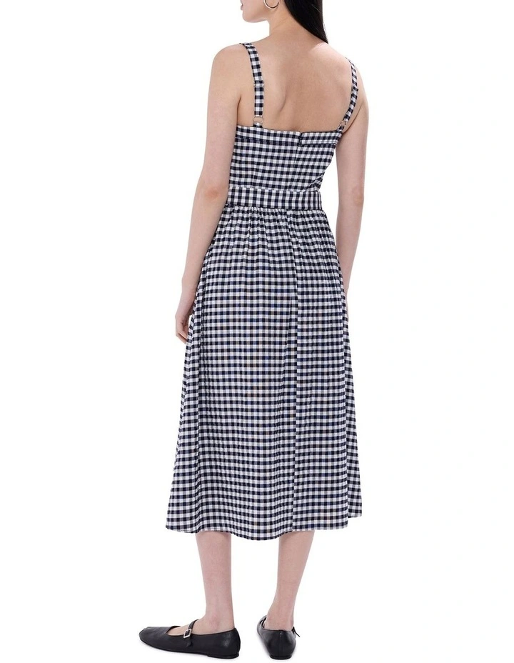 Prophecy Gingham Midi Dress in Ink/White image 4