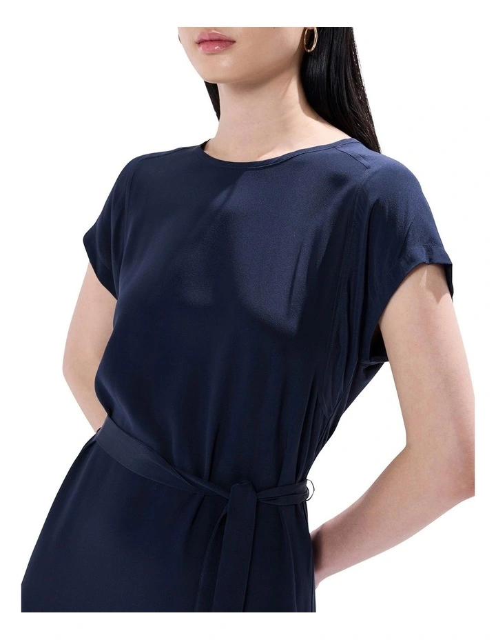 Athene Silk Front Dress in Deep Sapphire image 3