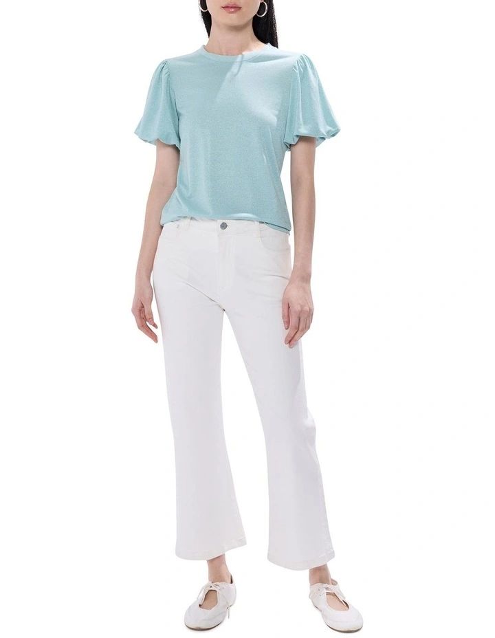 Hera Metallic Top in Dusty Blue image 2