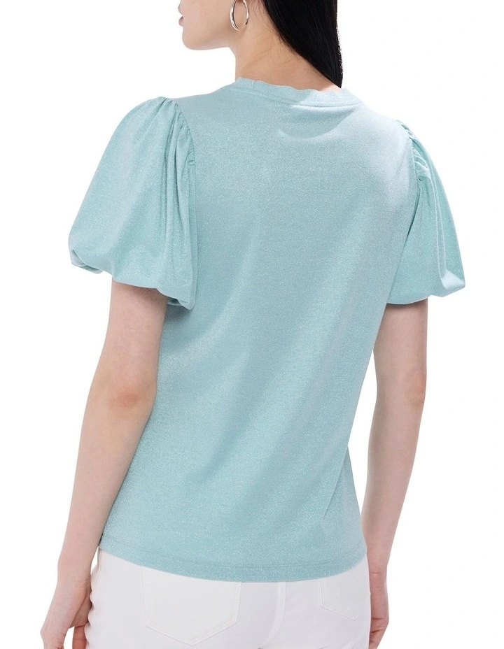 Hera Metallic Top in Dusty Blue image 4