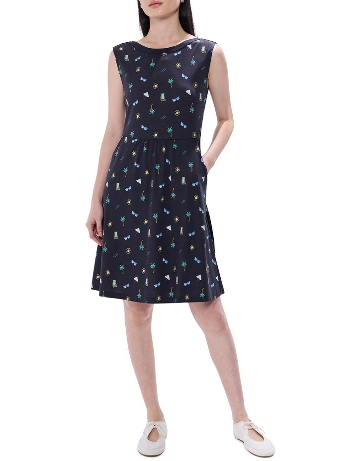 Fanta-sea Island Dress in Navy Multi image 1