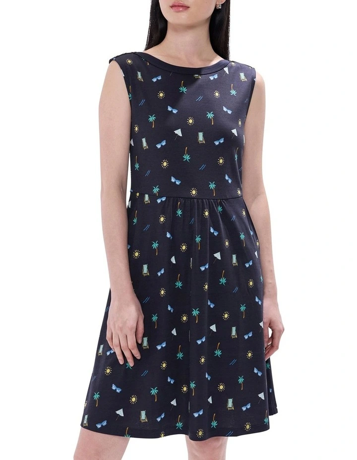Fanta-sea Island Dress in Navy Multi image 2