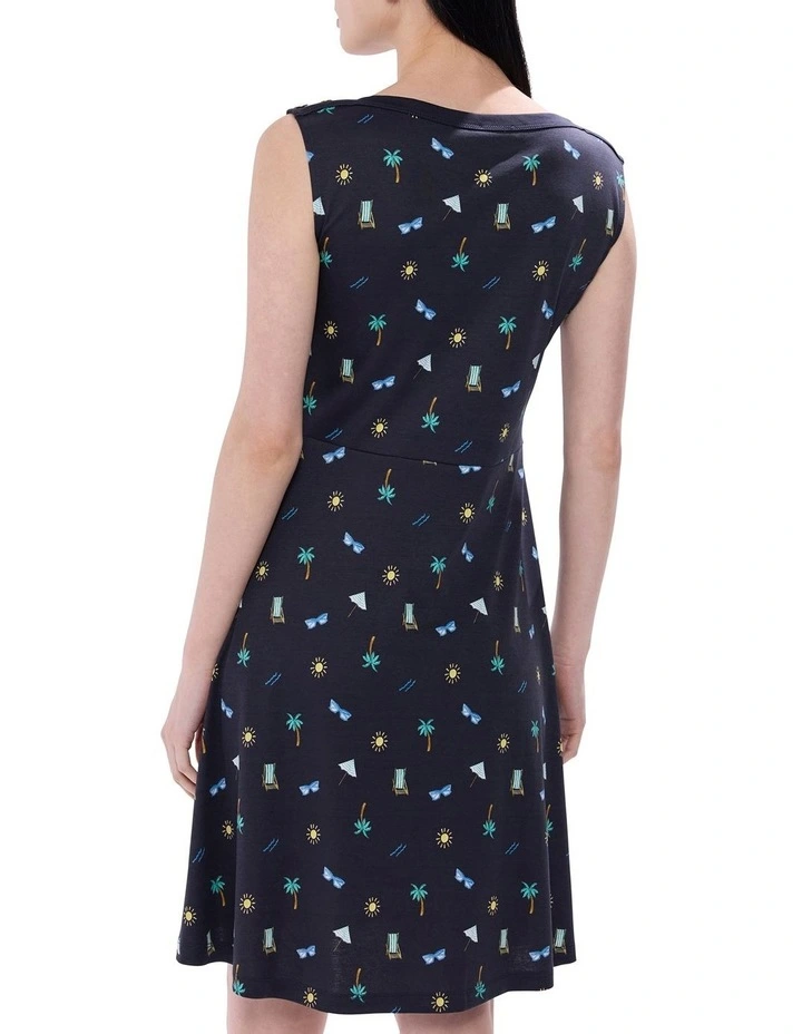 Fanta-sea Island Dress in Navy Multi image 4