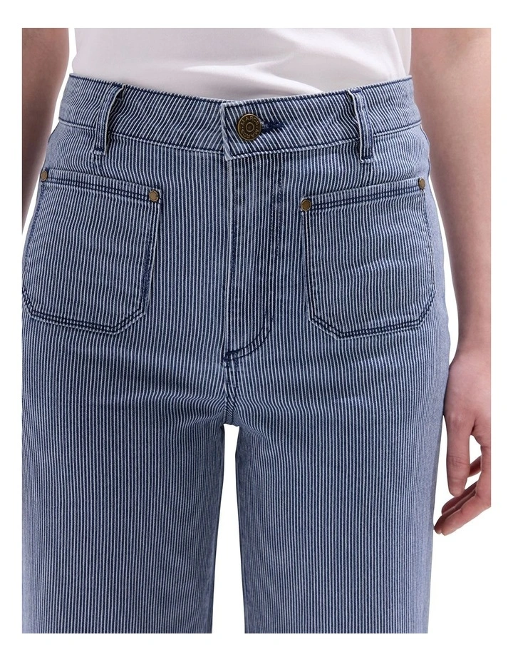 Rail Road Wide Leg Jean in Navy Stripe image 2