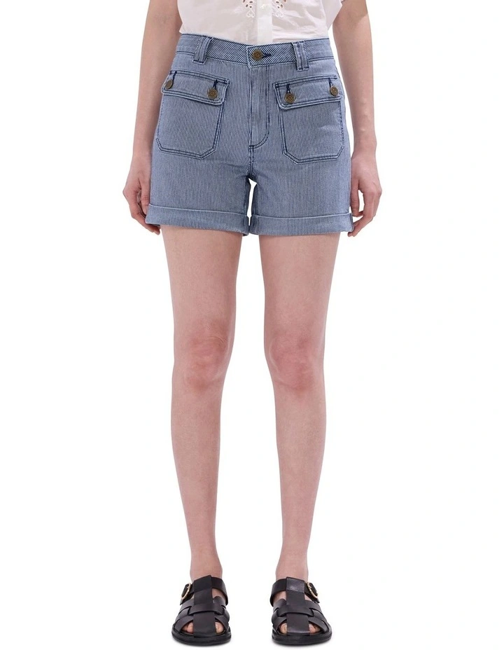 Rail Road Denim Short in Navy Stripe image 2