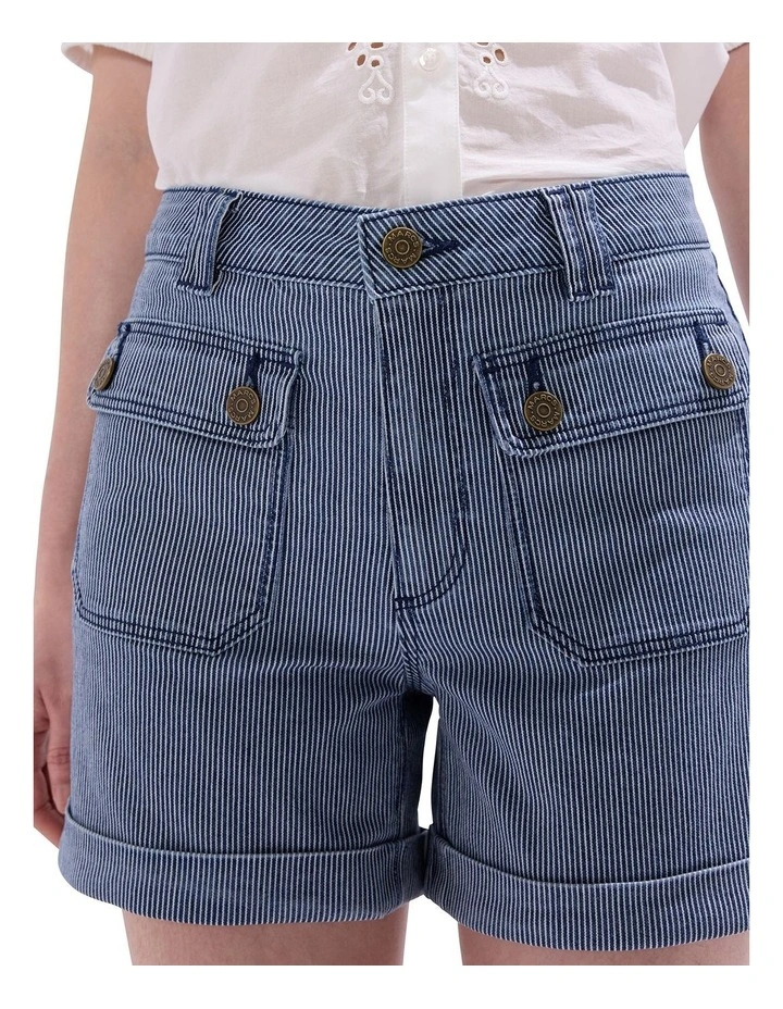 Rail Road Denim Short in Navy Stripe image 3
