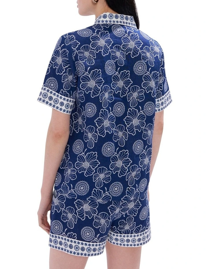 Jackson Linen Shirt in Blue Multi image 4