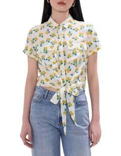 Peeling Pressure Silk Shirt in Ivory Multi