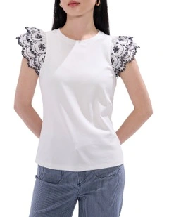 Rhea Ruffle Tank in White