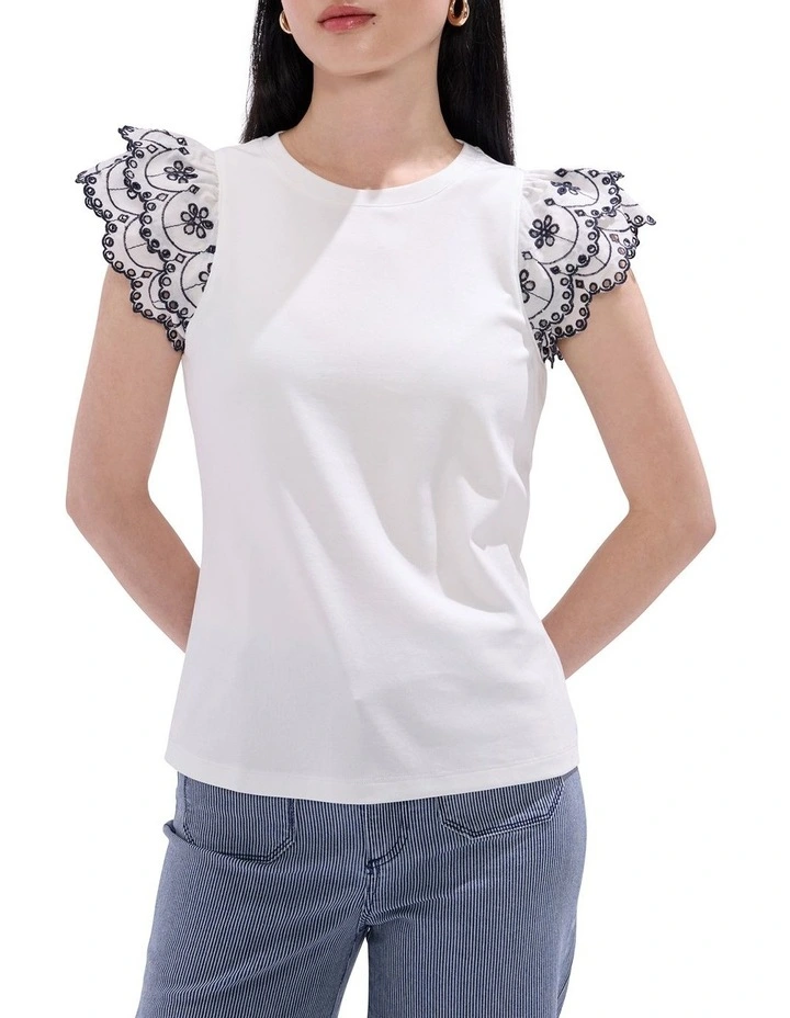 Rhea Ruffle Tank in White image 1