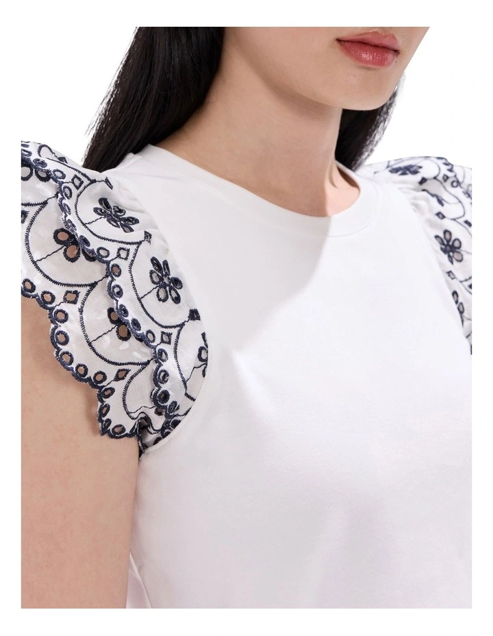 Rhea Ruffle Tank in White image 3