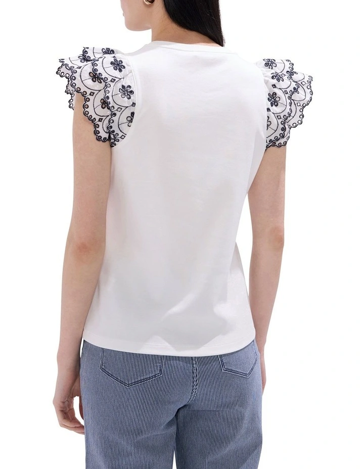 Rhea Ruffle Tank in White image 4