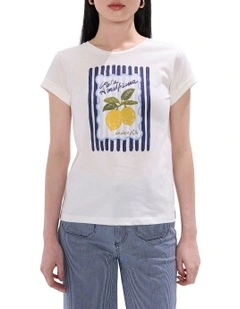 Peeling Pressure Tee in Ivory Multi