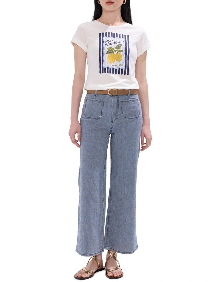 Peeling Pressure Tee in Ivory Multi image 2