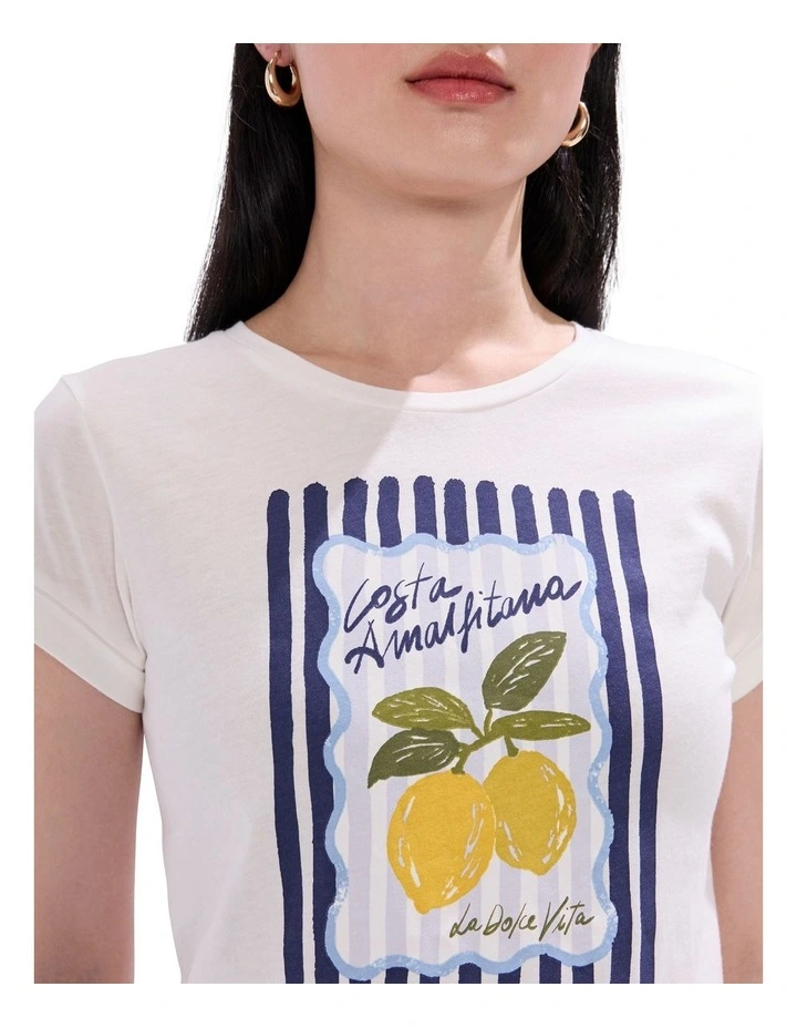 Peeling Pressure Tee in Ivory Multi image 3