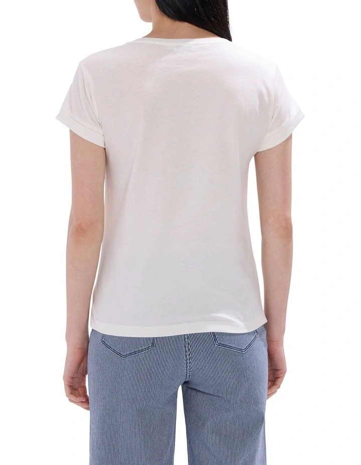 Peeling Pressure Tee in Ivory Multi image 4