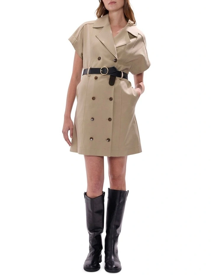 Manon Trench Dress in Sesame Brown image 1
