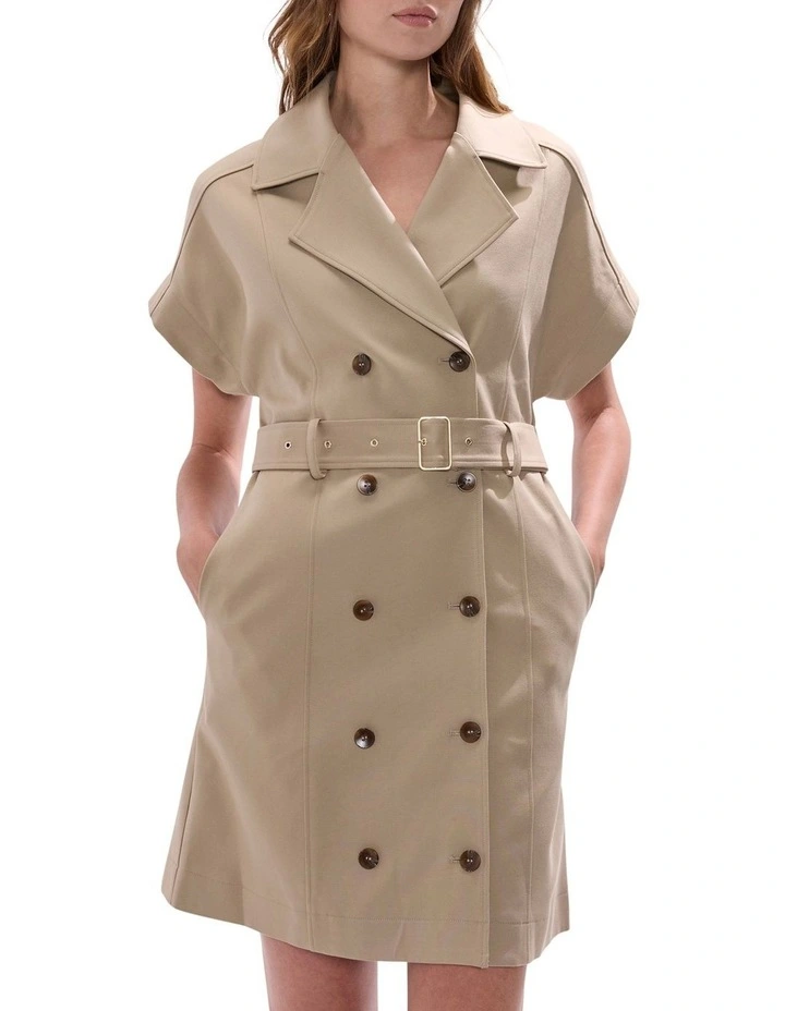 Manon Trench Dress in Sesame Brown image 2
