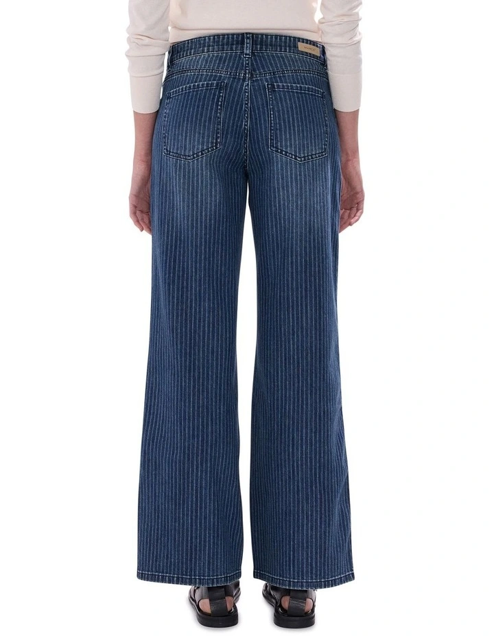 Molly Pinstripe Jean in Blue Stripe image 3