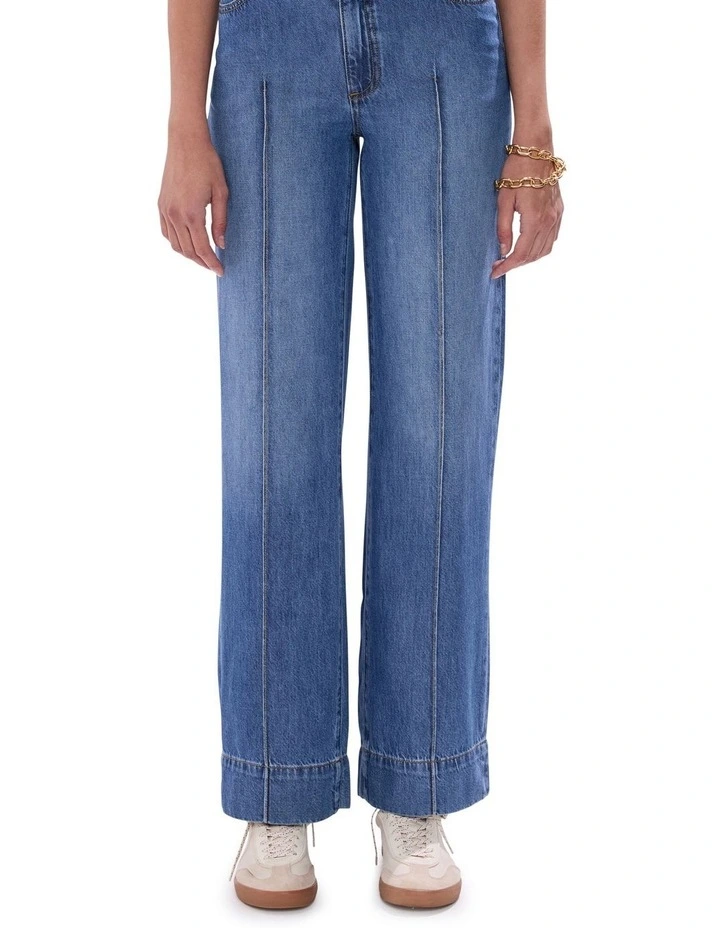 Flora Low Rise Wide Leg Jean in Sicily Blue image 2