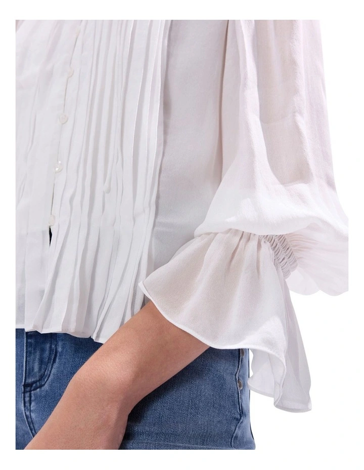 The Kingdom Pintuck Blouse in Ivory image 3