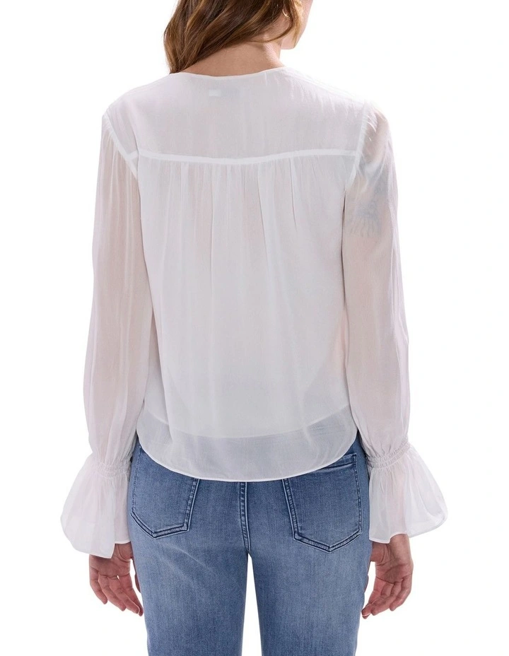 The Kingdom Pintuck Blouse in Ivory image 4