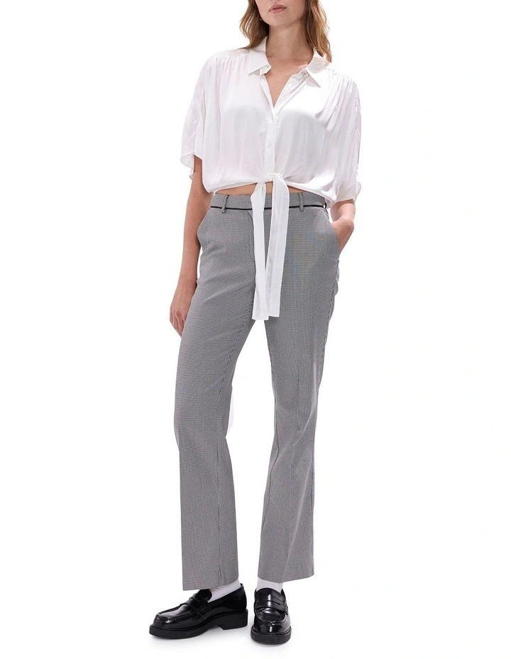 Thalia Tie Front Blouse in Ivory image 2