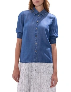 Deanna Chambray Shirt in Calabria Blue
