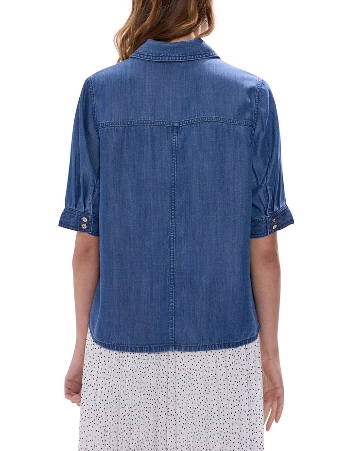 Deanna Chambray Shirt in Calabria Blue image 4
