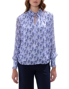 Take On Tree Blouse in Pearl Blue